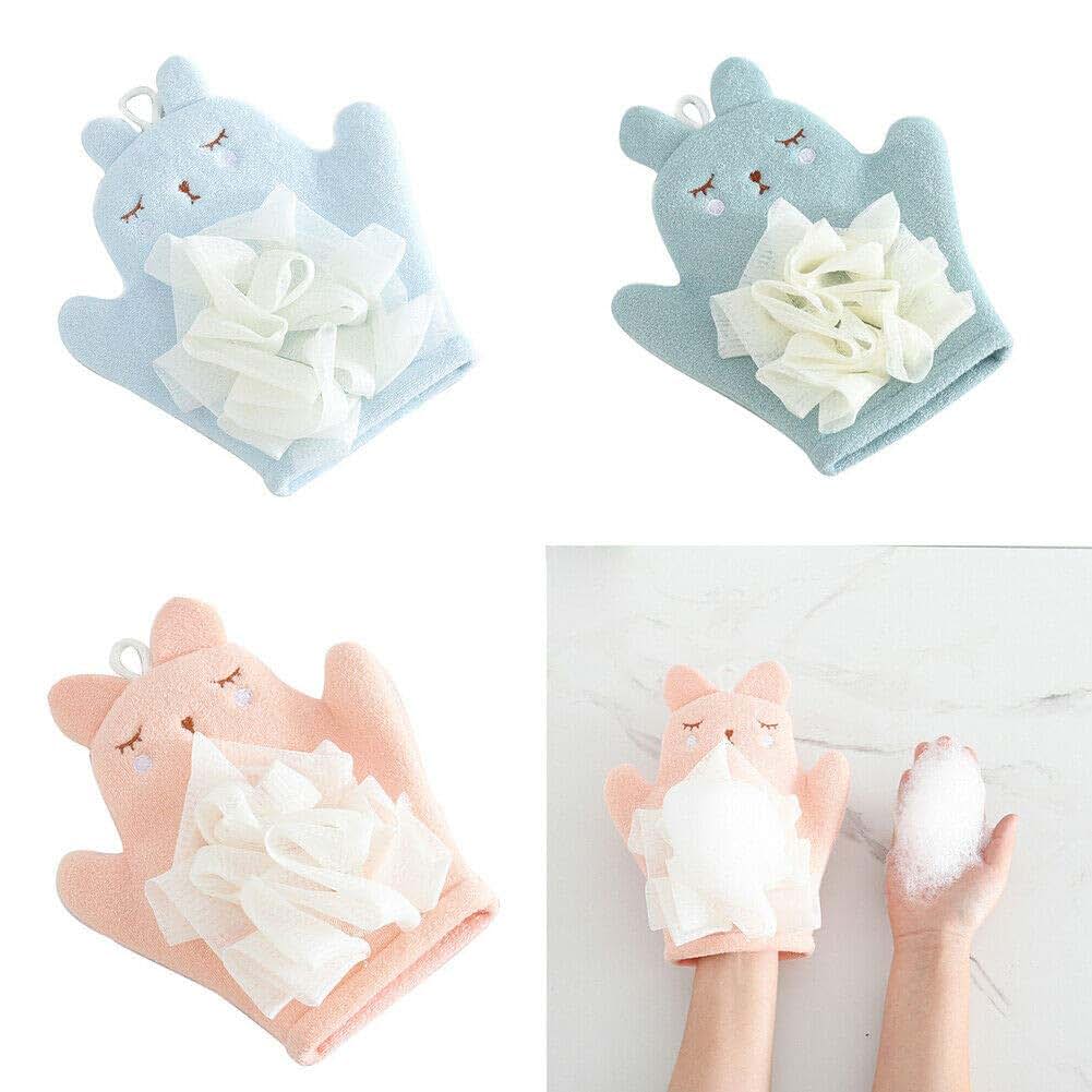 Magik Baby Kids Bath Lily Shower Gloves Sponge Hand Puppet (Rabbit, 3 Pack) (photo 2)