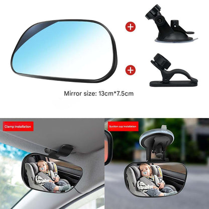 Baby Car Mirror for Tesla Cybertruck 2024, 360° Adjustable HD Convex Rear Facing with Suction Cup and Clip Mount, Black