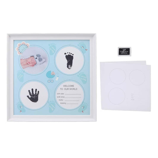 Gsycle Baby Footprint Handprint Kit, Plastic Baby Keepsake Baby Picture Frame Baby Handprint Kit Baby Photo Frame Baby