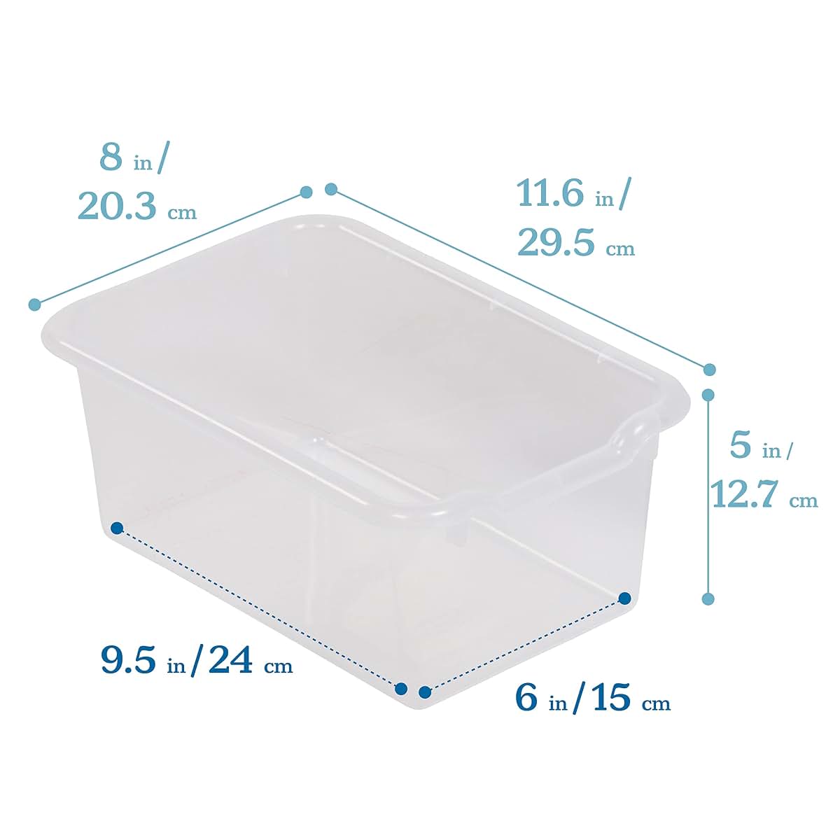 ECR4Kids Scoop Front Storage Bins, Multipurpose, 30-Piece, Clear (photo 2)