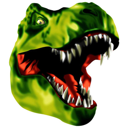 VWAQ T-Rex Dinosaur Head Vinyl Wall Decal, 14x12 Inch, Green