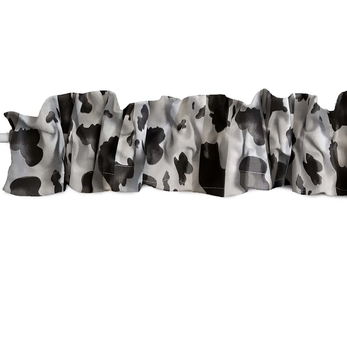 Zen Creative Designs Black Cotton Cow Print Sleeve Topper Window Valance