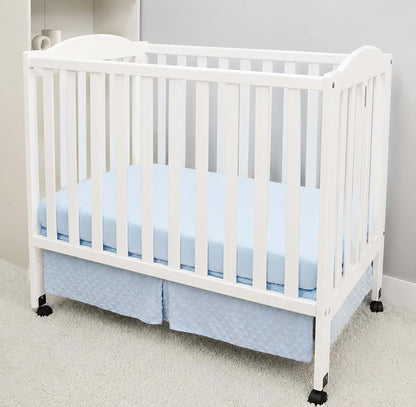 American Baby Company Heavenly Soft Minky Dot 3-Piece Mini Crib Bedding Set Blue