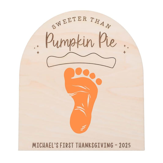 Obsidian Home Creations Sweeter Than Pumpkin Pie Footprint Sign DIY Thanksgiving Keepsake