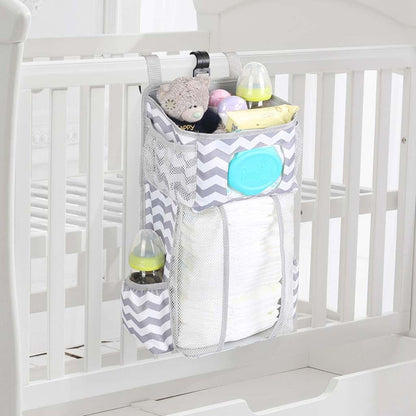 HYROOY Diaper Stacker Hanging Storage Bags for Crib or Wall Gifts Stripe Oxford Cloth + PP Board + Rhombus mesh (photo 3)