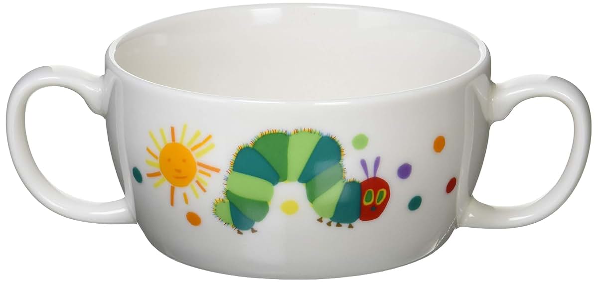 金正陶器(Kaneshotouki) Gold Positive Porcelain Kids Bowl White 210ml is the Caterpillar Brion 807137