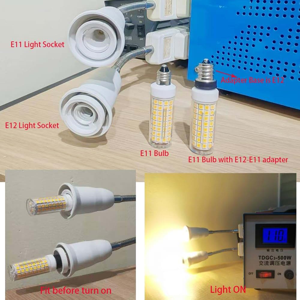 E-Simpo E12 to E11 Lamp Socket Adapter 6-Piece Set
