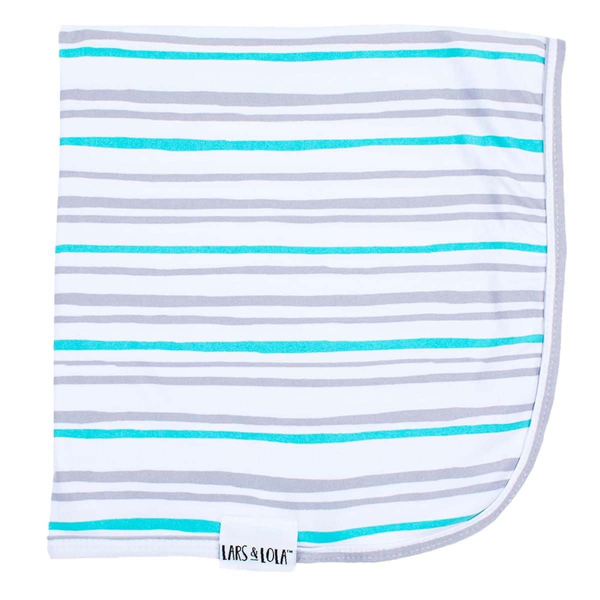 Lars & Lola Baby Swaddle Blanket, 31.5 x 31.5 Inches, Mint Stripe, Soft & Stretchy
