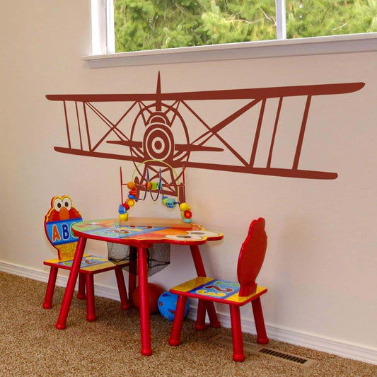 WallPlaza Airplane Biplane Wall Decal-Aviation Lettering