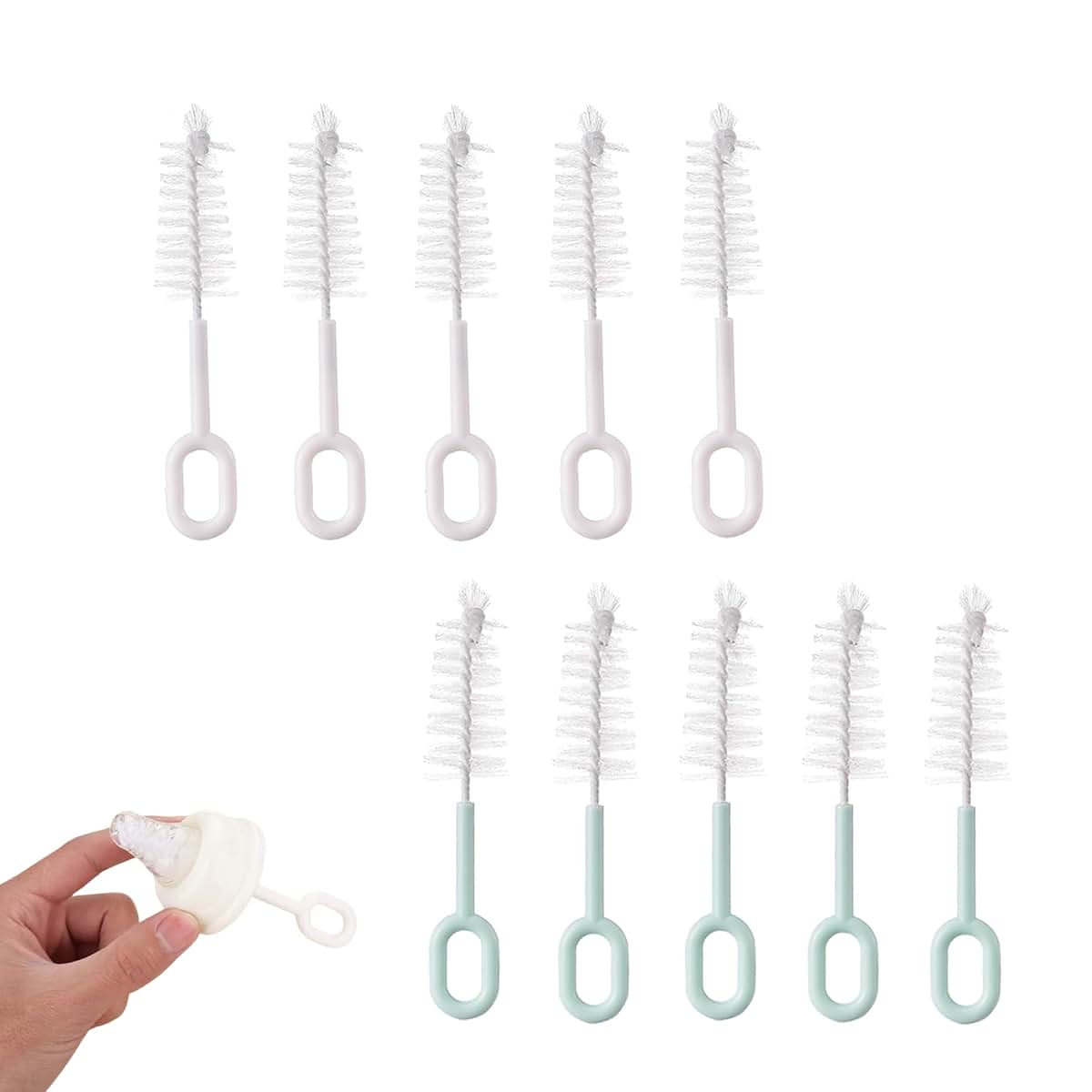 Mezfrguo 10 PCS Nipple Brushes And Pacifier Cleaning Tools