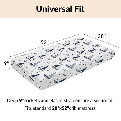 Cstdyfrv Vintage Boats Anchors Fitted Crib Sheet (photo 4)