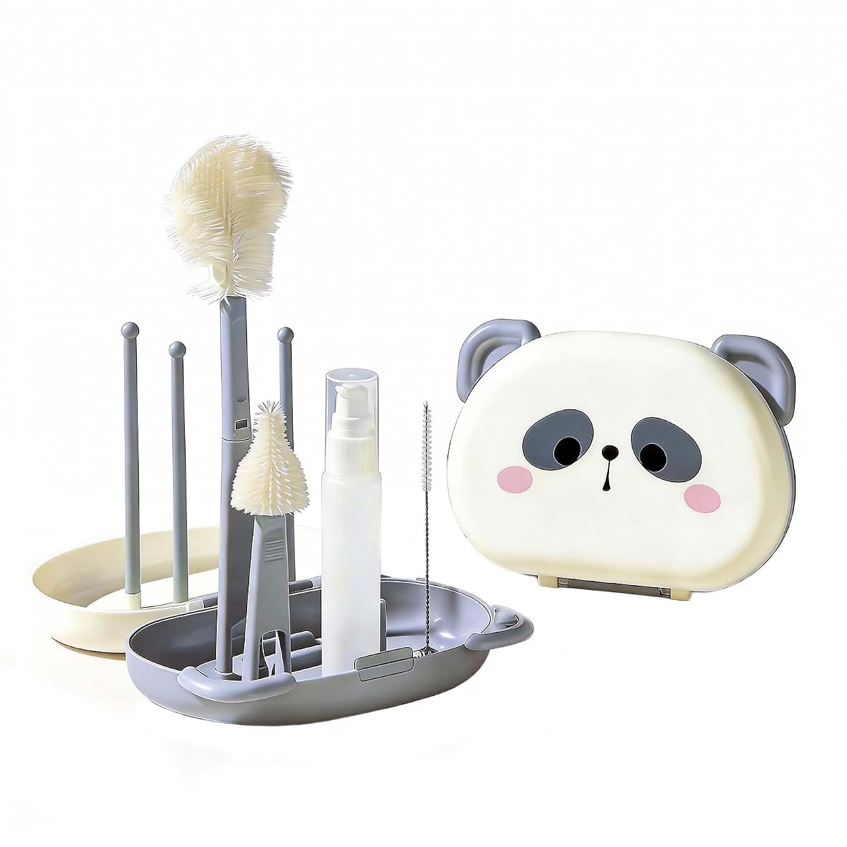 Portable Bottle Brush Set - Baby Travel Cleaner Kit for Bottles and Nipples
