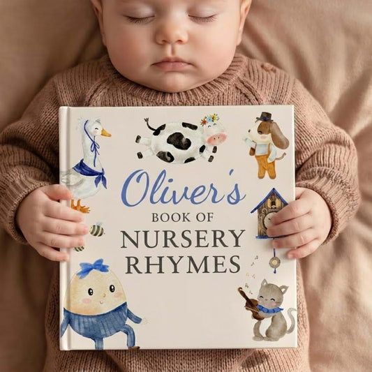 Noni Personalized Nursery Rhymes Book, Custom Baby Name Storybook, Baby Shower for Boy or Girl, First Birthday Keepsake