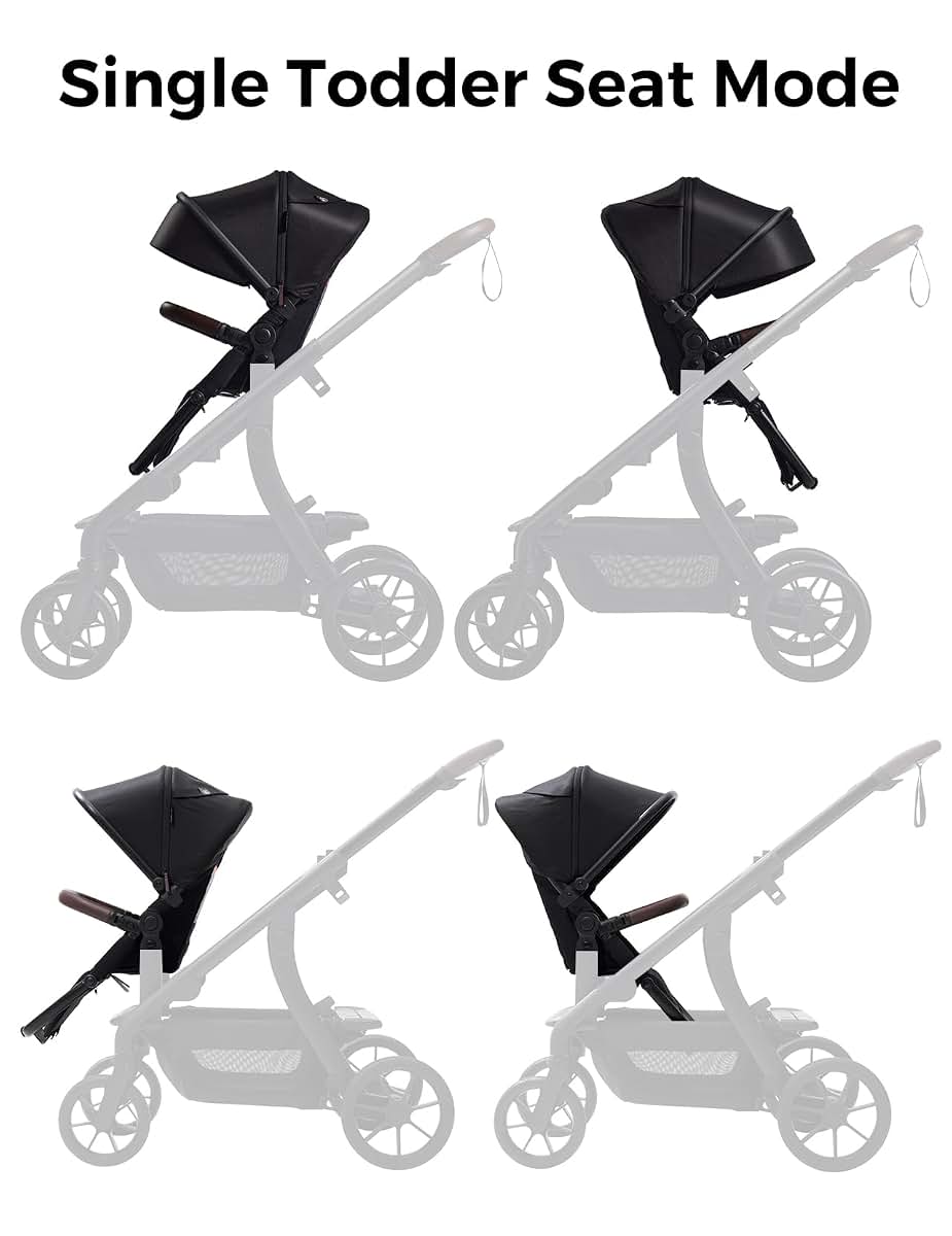 Momcozy ChangeGo Second Seat Attachment for ChangeGo Stroller, Adjustable Recline, UPF 50+ Canopy, 5-Point Harness