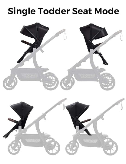 Momcozy ChangeGo Second Seat Attachment for ChangeGo Stroller, Adjustable Recline, UPF 50+ Canopy, 5-Point Harness