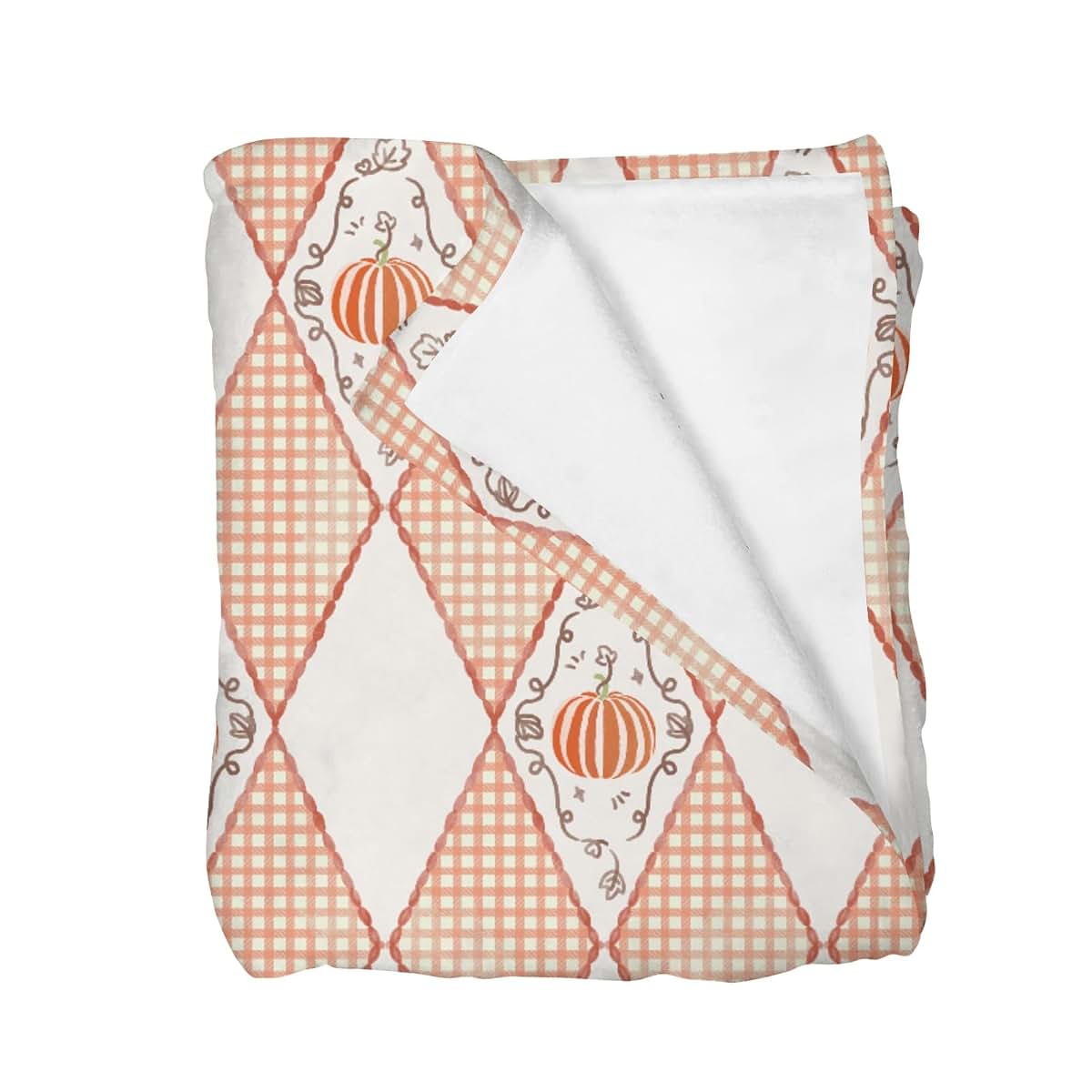 Selgkds Fall Pumpkins Bows Gingham Baby Blanket 50x60 Inch Flannel Fleece