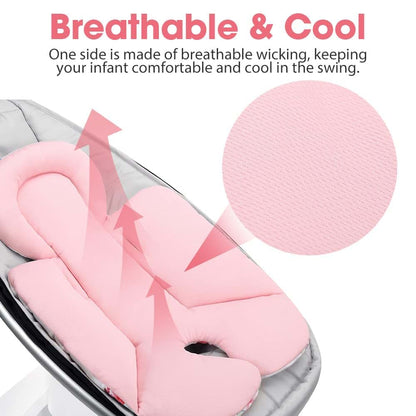 Minne Baby Infant Insert, Compatible with 4Moms RockaRoo and MamaRoo, Includes 3 Strap Pad, Breathable Mesh Fabric (photo 4)