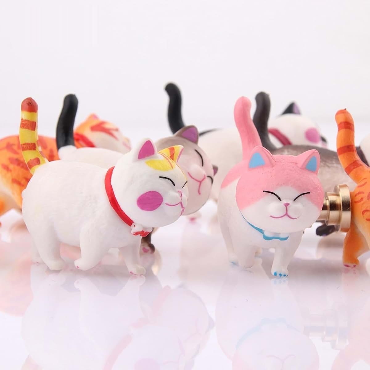 PILYON Rotatable Cat Cartoon Drawer Pulls 2 Pack Brass and Resin Wardrobe Knobs