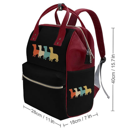Vintage Dachshund Diaper Bag Backpack Waterproof Travel Daypack