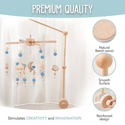 BlueMello Starry Night Boho Crib Mobile Toy and Arm Holder Set
