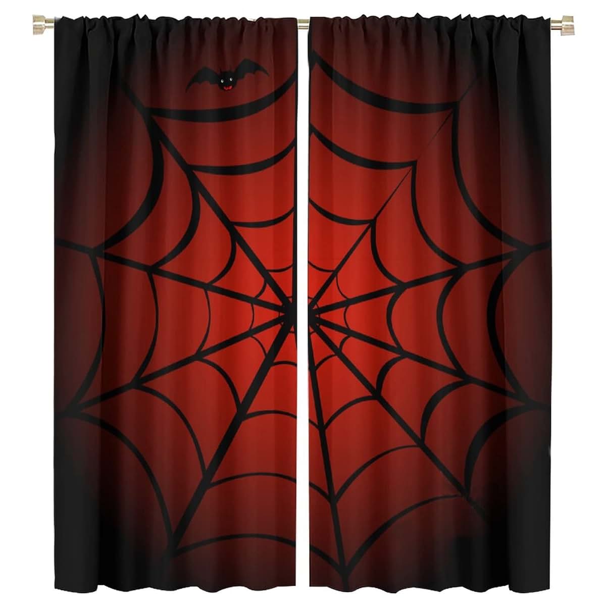 SHElifestyle Spider Web Blackout Window Curtains, 63x63 Inch 2-Panel Set
