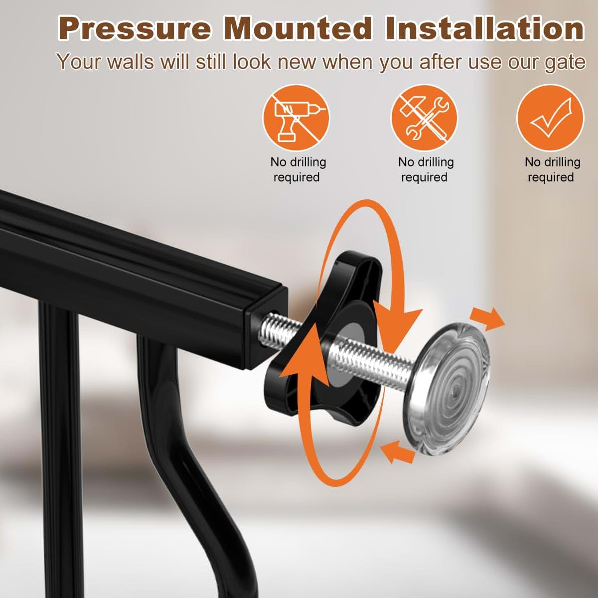 Theyfirst Extra Wide Pressure Mounted Baby Gate For Stairs And Doorways (photo 4)