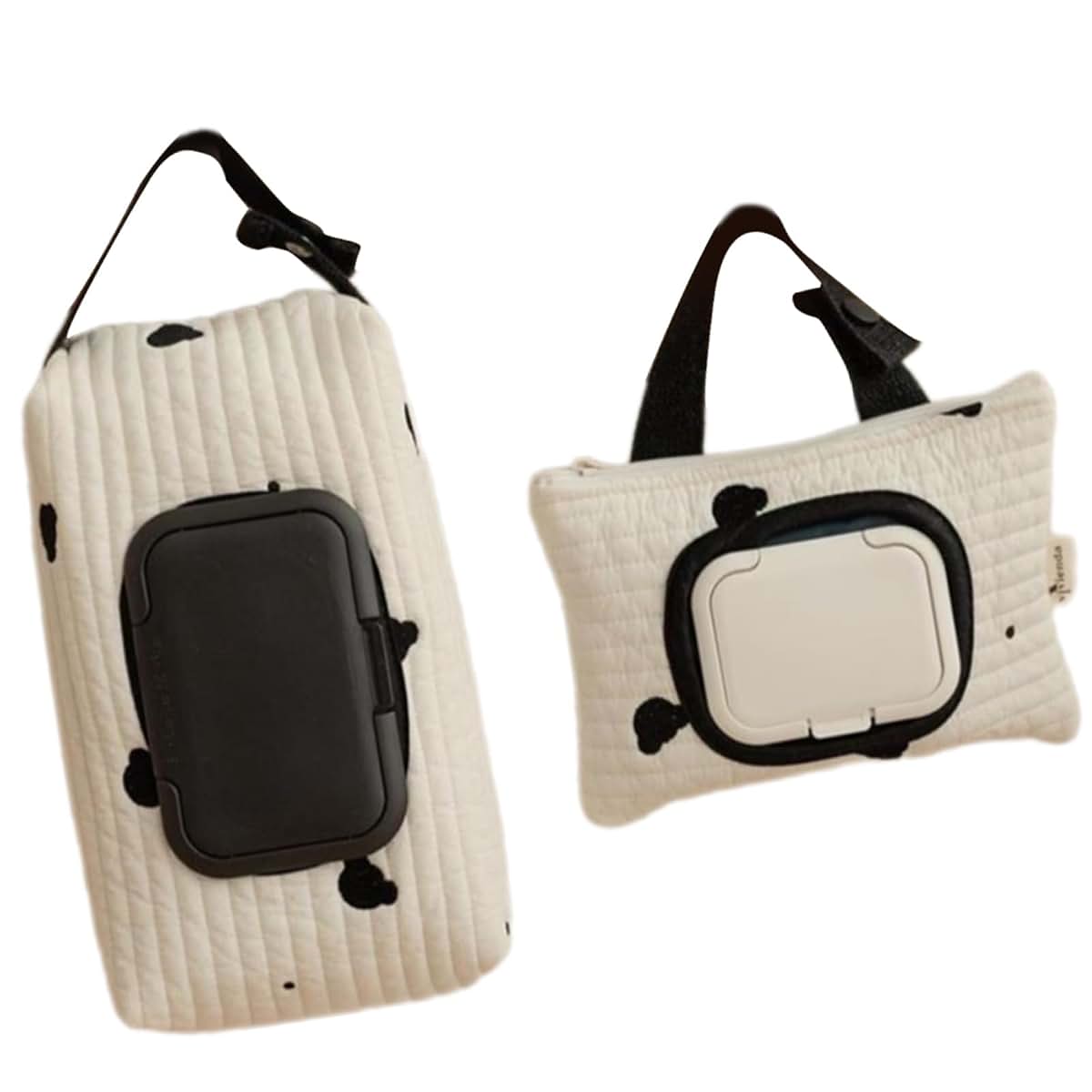 YEATTNGL Multifunction Hanging Bag with Bear Embroidery Wet Wipe Carrying Bag