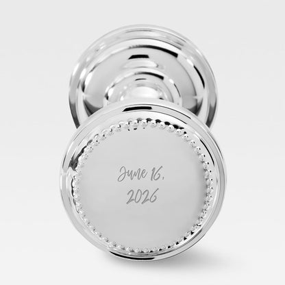 Things Remembered Engraved Silver Beaded Baby Rattle (photo 2)