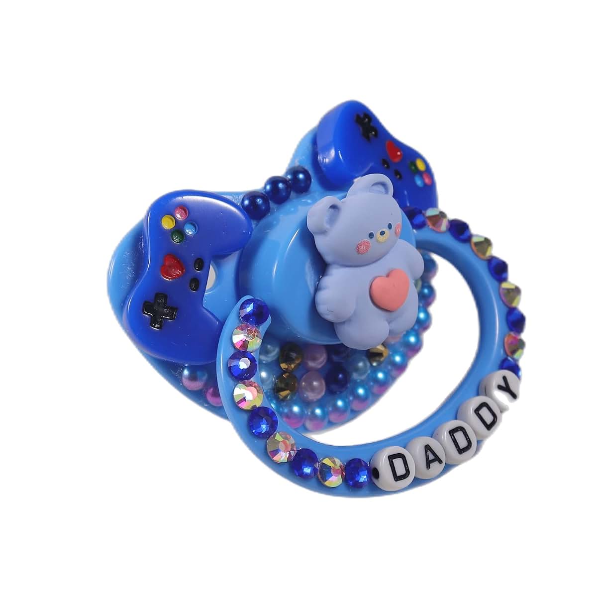 SUNOWE Adult Size Pacifier Personalized,Glitter Crystal Luxurious Dummy (Style 5)
