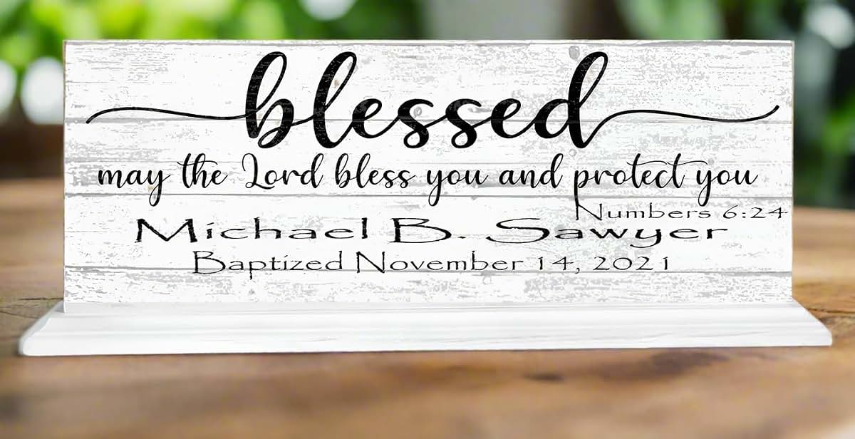 Broad Bay Baptism Gift For Boys or Girls Personalized Christening Baptism Plaque Keepsake Present Bible Verse With