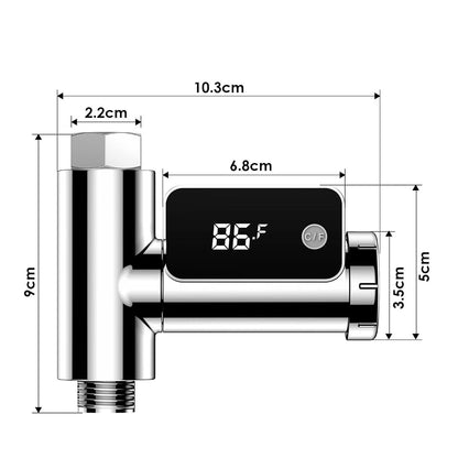 BINOXY Shower Thermometer Led Digital Display 5~85℃ Baby Bath Water Thermometer 360°Rotating Screen Celsius/Fahrenheit (photo 2)