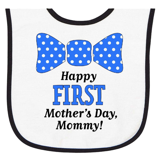 Inktastic Happy First Mother's Day, Mommy Bow Tie Terry Cloth Bib