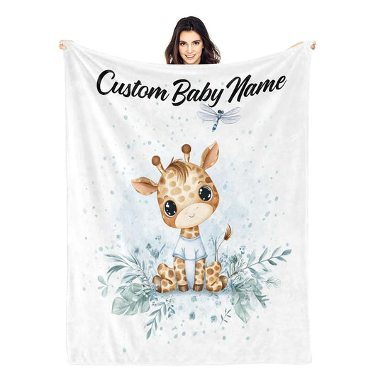 JIAYUEGO Personalized Baby Blanket for Boys, Custom Baby Blanket with Name, Customized Gift for Toddler, Newborn, Baby