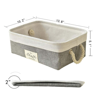 INough Collapsible Rectangular Storage Bin With Rope Handles