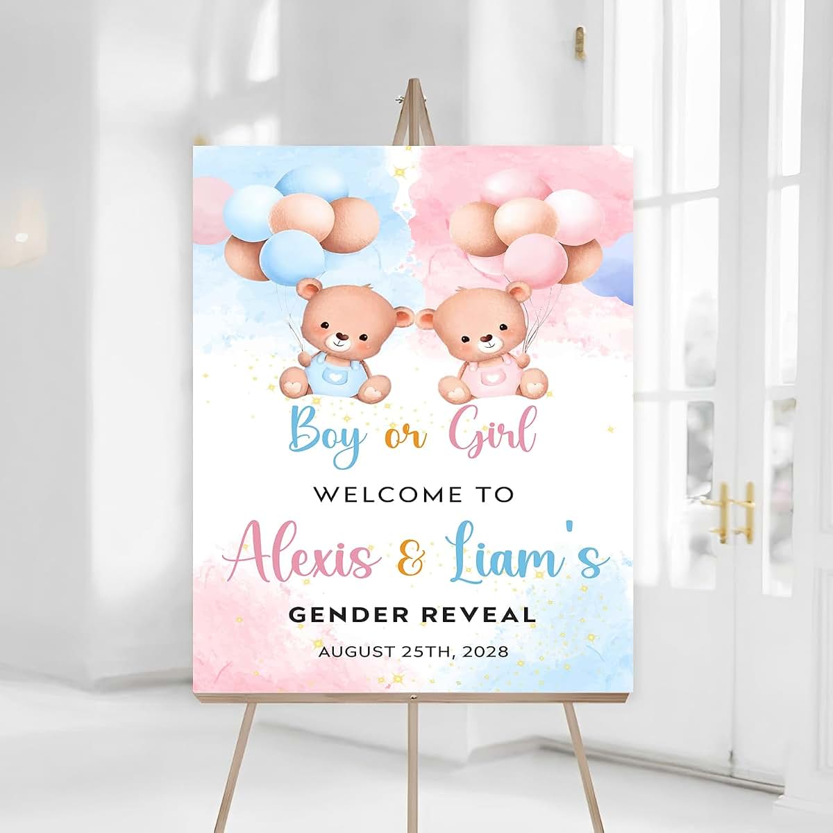 Windiprint Boy Or Girl Sign Backdrop Teddy Bear Theme (photo 2)