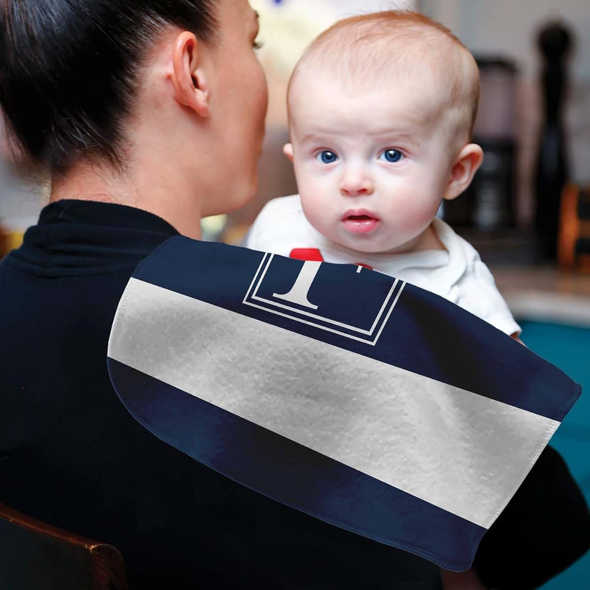 Baby Milano Personalized Horizontal Stripe Burp Cloth - Fleece w/Initial (photo 4)