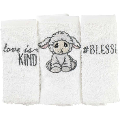 Precious Moments Luffie Lamb Washcloths 3 Pack