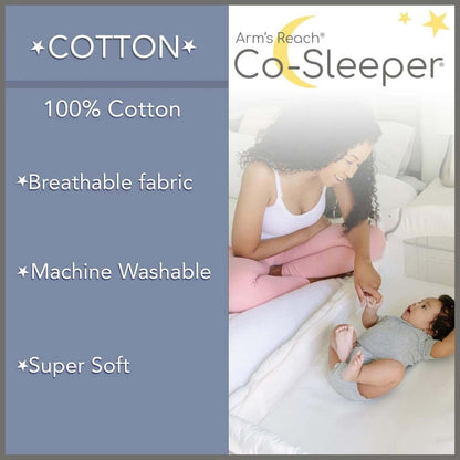 Arm's Reach 100% Cotton Fitted Bassinet Sheets for Ideal and Ideal Ezee Co-Sleepers