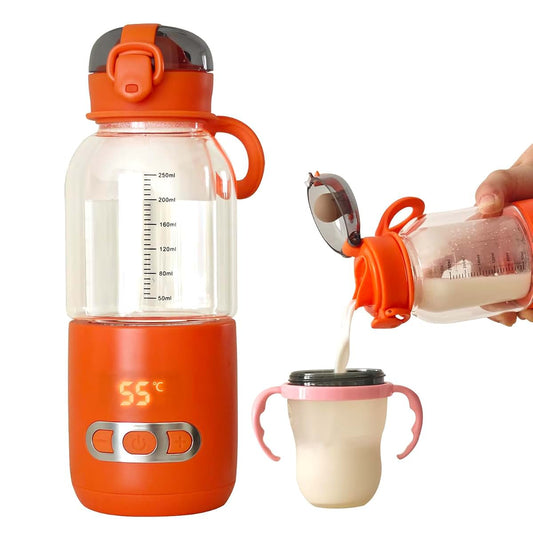 huasida Portable Bottle Warmer 250ml Milk Warmer Constant Temperature Rechargeable Bottle Warmer Heated Travel Mug for