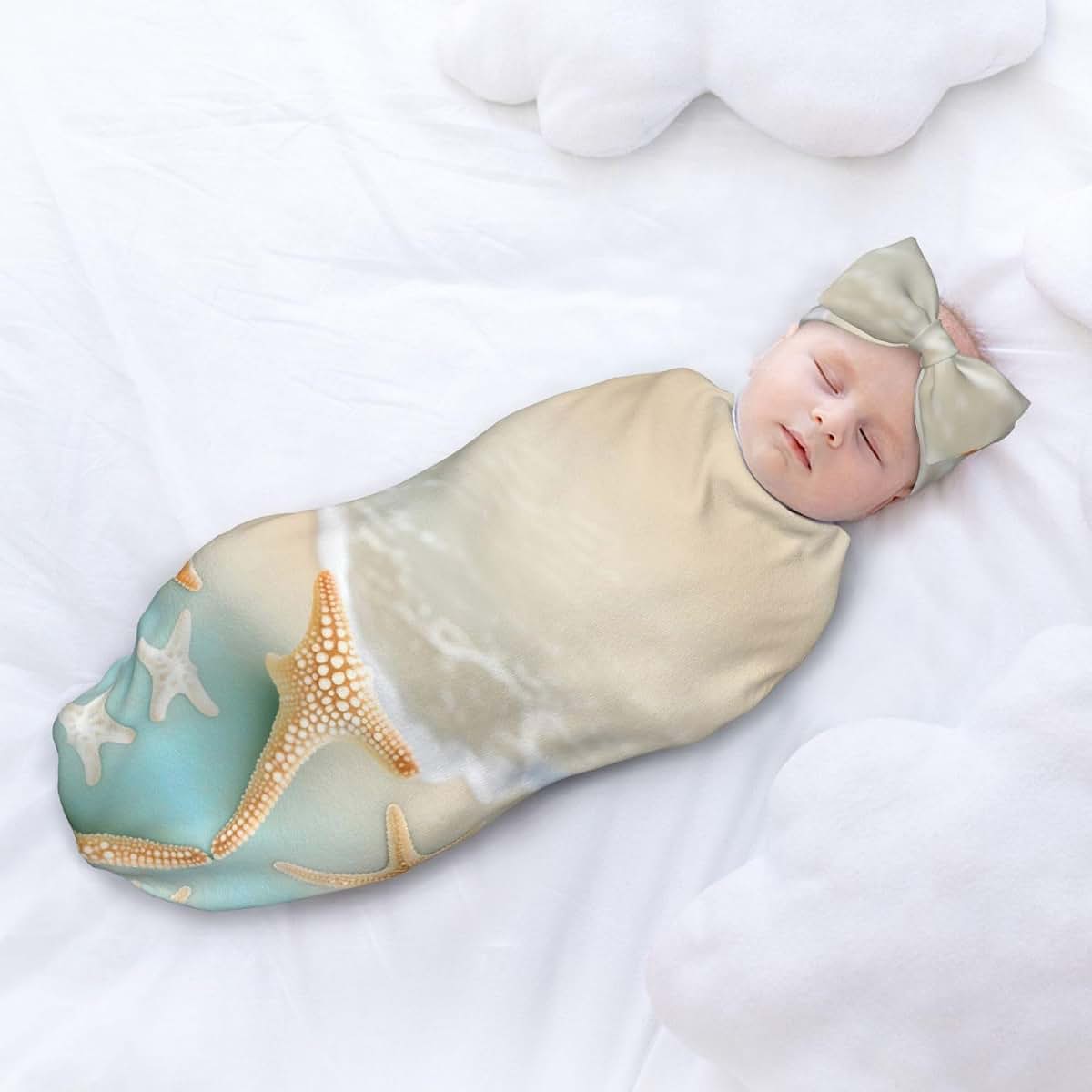 WXZYFP Beach Starfish Swaddle Bag And Headband Set (photo 3)