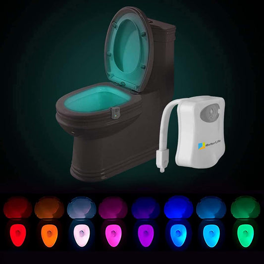 iBetterLife Toilet Night Light Motion Activated - The Original 8 Color Changing Sensor LED Toilet Bowl Light for