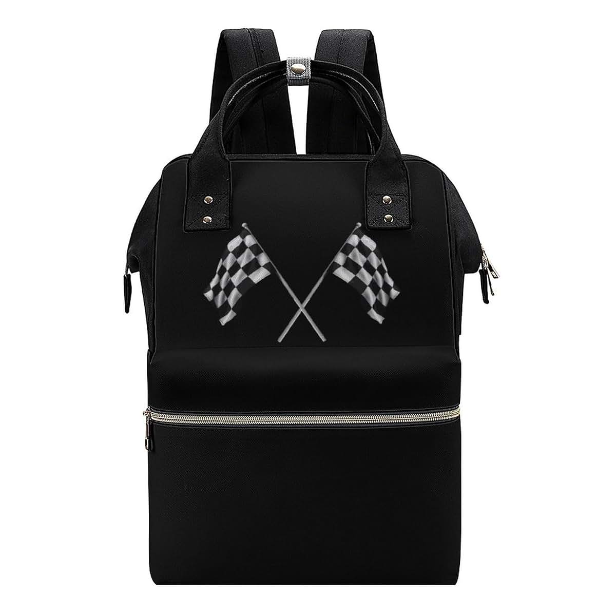 Songting Diaper Bag Backpack in Black-Style Checkered Print