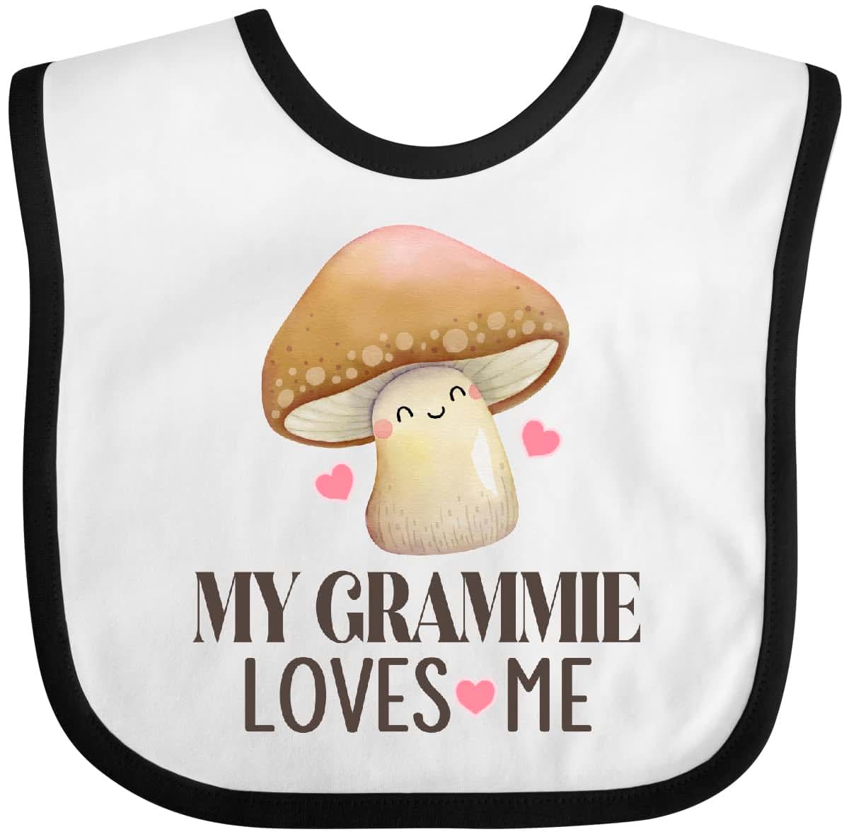 Inktastic Grammie Loves Me Granddaughter Mushroom Baby Bib