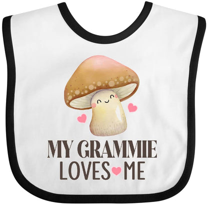 Inktastic Grammie Loves Me Granddaughter Mushroom Baby Bib