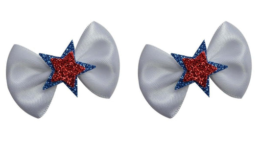 Funny Girl Designs Baby Girls Mini Satin Sparkling Stars Hair Bow Set