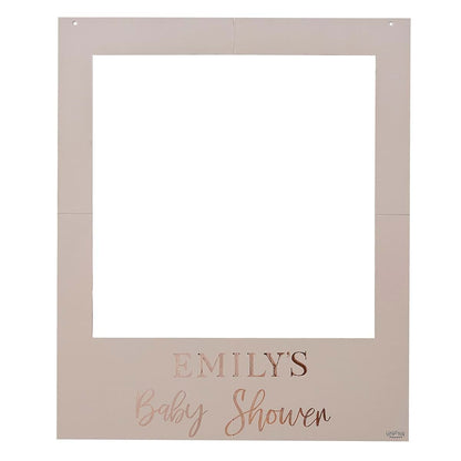 Blush & Rose Gold Custom Photo Booth Frame for Baby Shower Decor