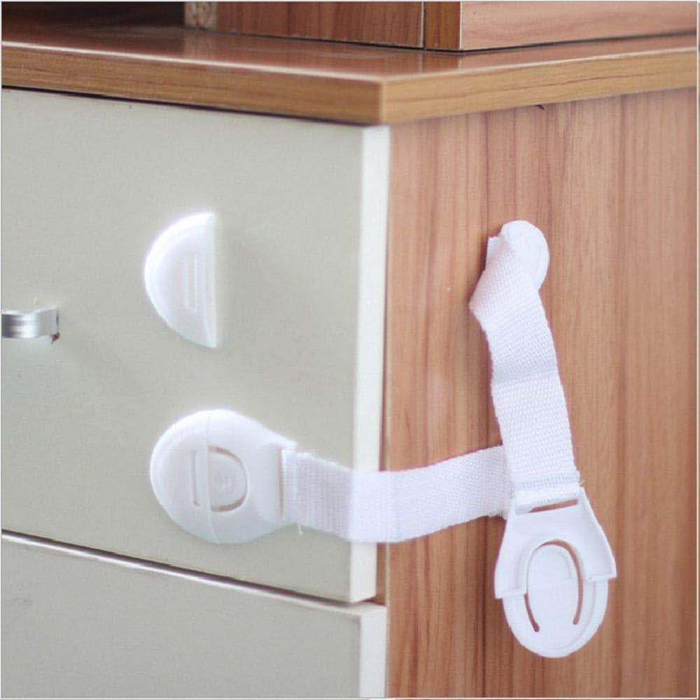 LUMoony MoonyLI 3Pcs Baby Infant Safety Door Drawer Locks Finger Safe Protector Multi Use Latches(White)