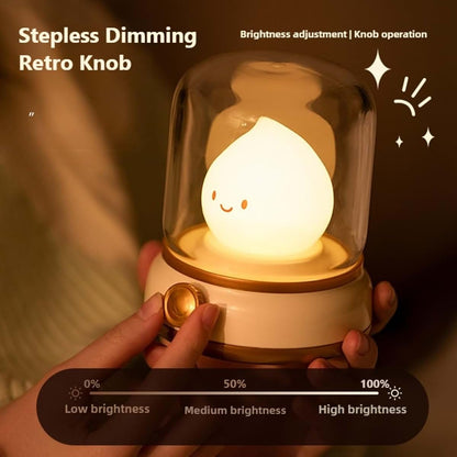 YumeGlint Flameless Kerosene-Style Night Light - Dimmable USB Rechargeable LED Candle Light