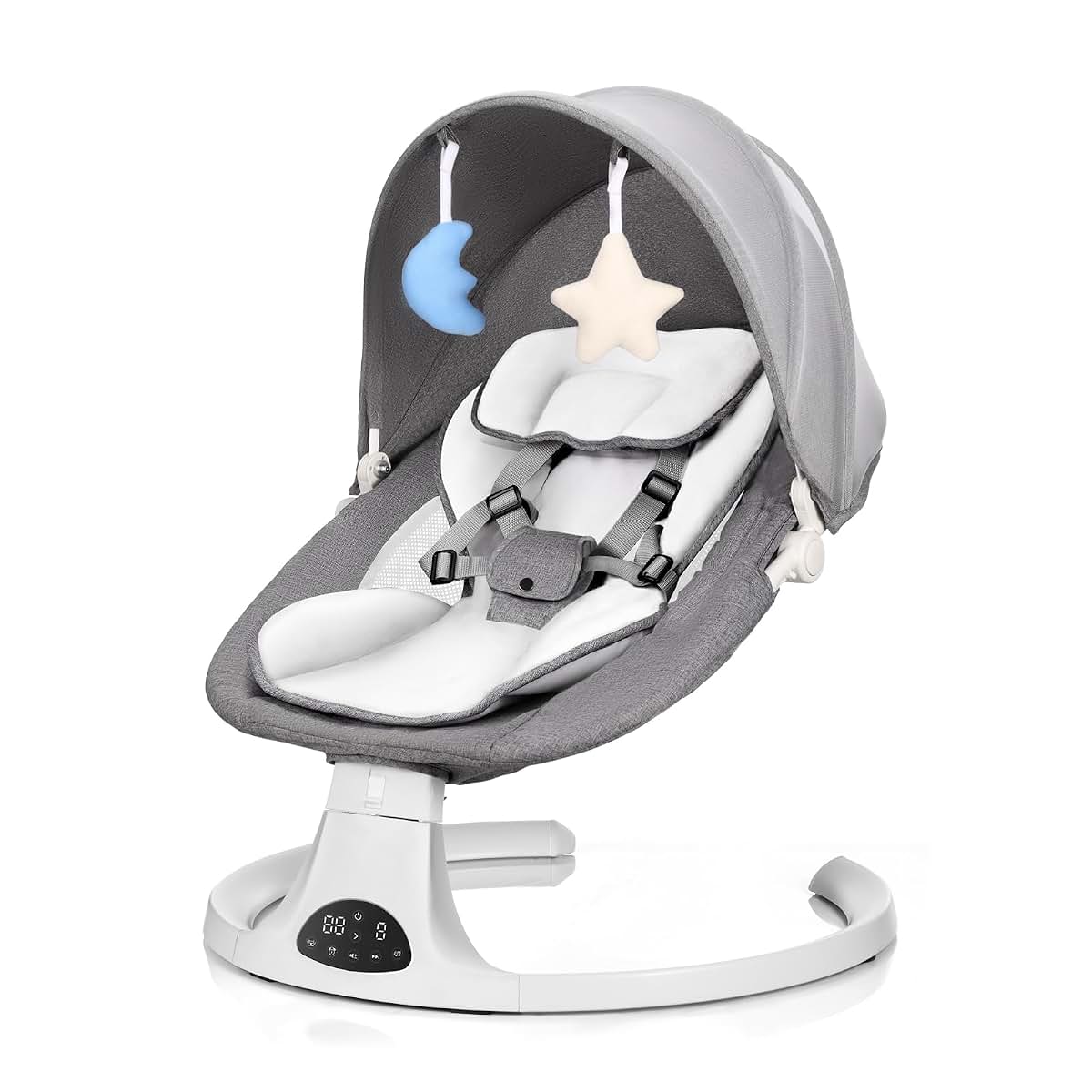 DEAREST BABY Baby Swing for Newborn to Toddler,with Remote Control (Grey)