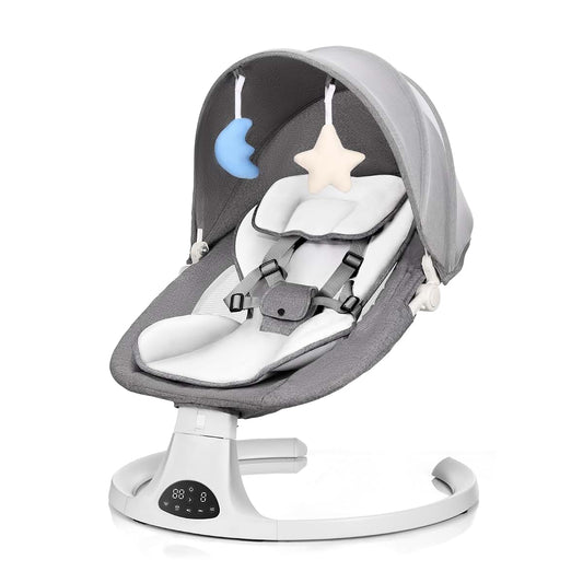 DEAREST BABY Baby Swing for Newborn to Toddler,with Remote Control (Grey)